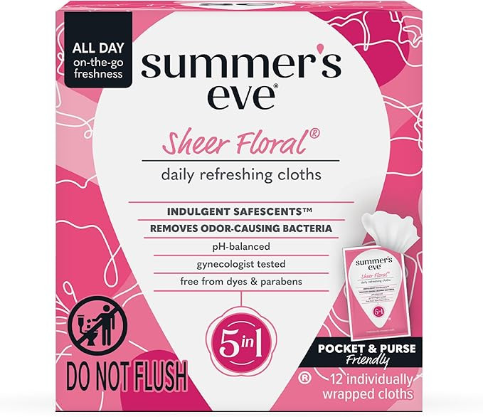 Summer's Eve Sheer Floral Feminine Wipes, Gentle pH-Balanced Formula Helps Control Vaginal Odor, ... | Amazon (US)