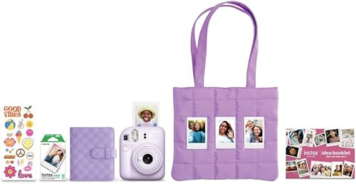 FUJIFILM INSTAX Mini 12 Holiday Bundle 2025 | with Extra Instax Mini Film + 4 Pk AA Batteries & Sunshine Photo Microfiber Cleaning Cloth (10 Items) (Holiday Bundle (10 Sheets), Lilac Purple) | Amazon (US)