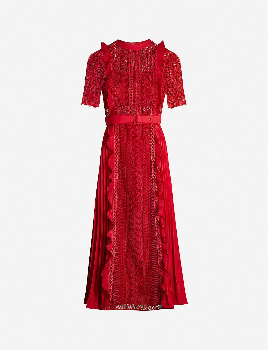 Short-sleeved lace dress | Selfridges