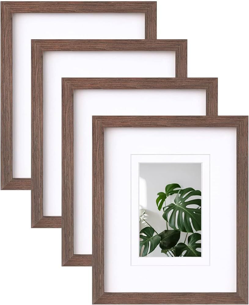 Egofine 8x10 Picture Frames Made of Solid Wood with Plexiglass, Display Pictures 4x6/5x7 with Mat... | Amazon (US)