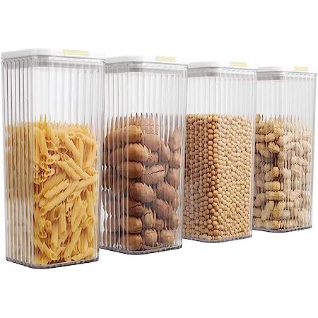 4 PC Food Storage Containers Pantry Container, Airtight Plastic Canisters Food Canisters for Kitc... | Amazon (US)