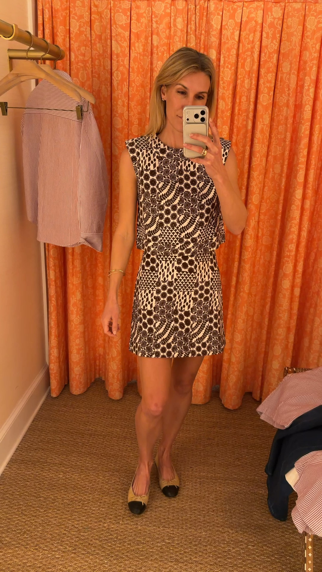 Cutest brown and white matching set! Wearing xs in top (runs big) and small in the skirt for added length. 
Both are 20% off! 

#LTKSeasonal #LTKsalealert