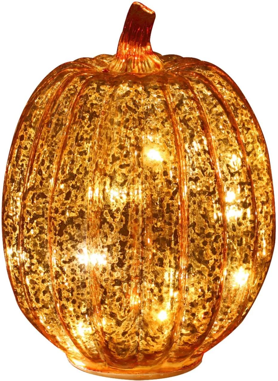 Mercury Glass Pumpkin Light with Timer for Halloween Pumpkin Decorations Fall and Thanksgiving De... | Walmart (US)