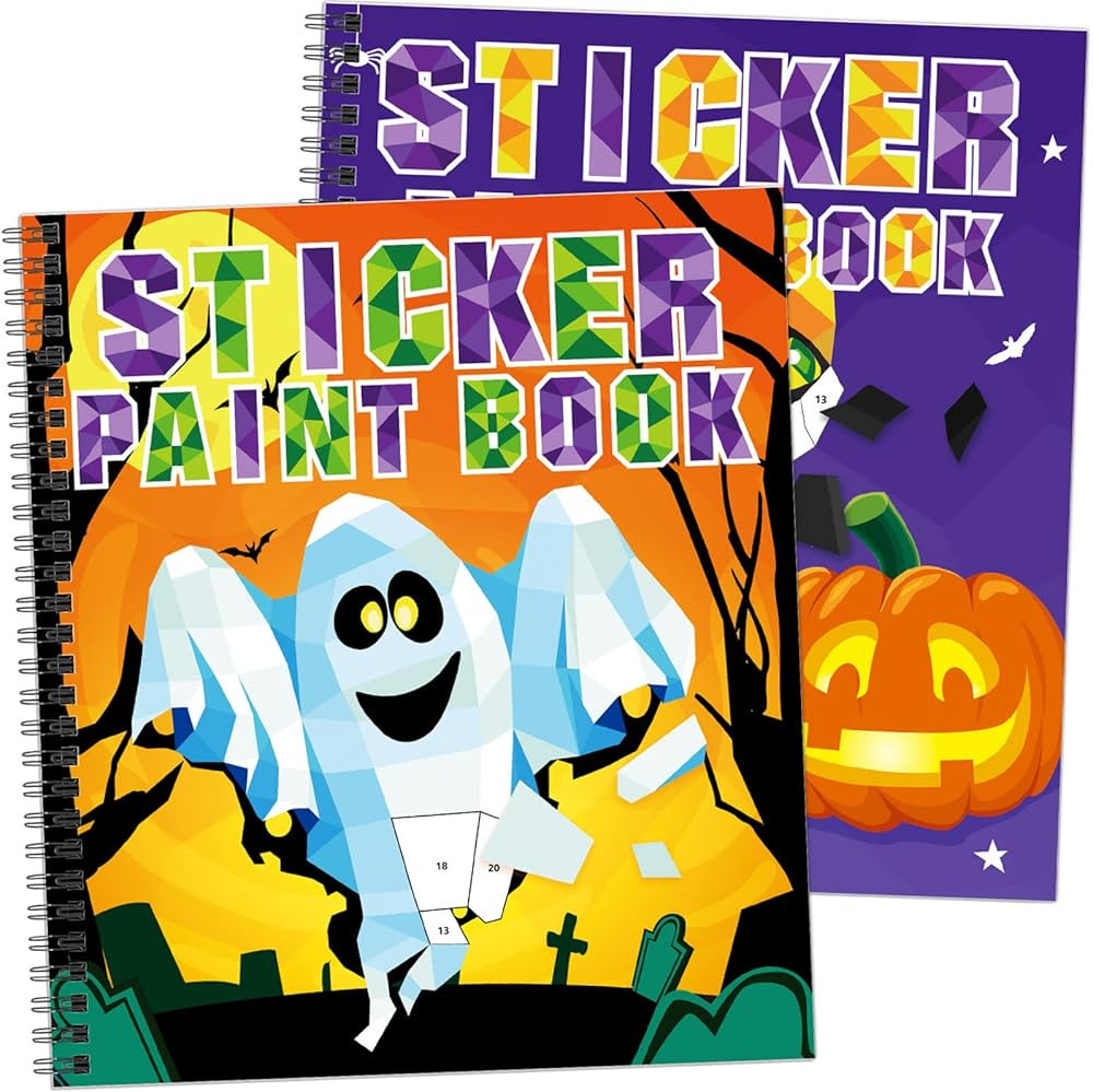 2PCS Crafts for Kids Ages 4-8 Sticker Paint Books Includes Pumpkin Mummy Witch Monster and More D... | Amazon (US)