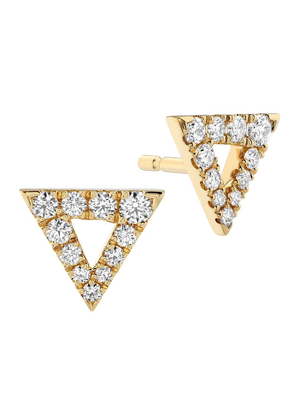 Charmed 18K Yellow Gold & 0.19 TCW Diamond Triangle Stud Earrings | Saks Fifth Avenue