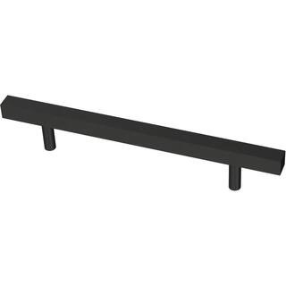 Square Bar 5-1/16 in. (128 mm) Matte Black Cabinet Drawer Pull | The Home Depot