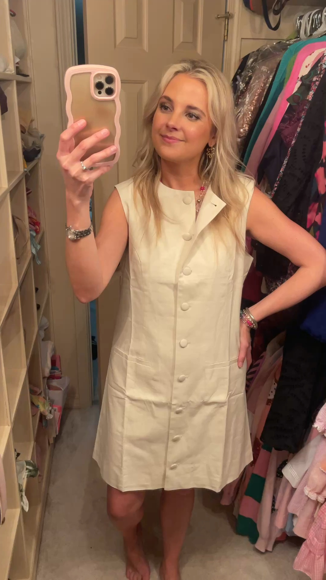 Off white linen dress for under $50! Runs tts and fully lined  

#LTKSeasonal #LTKootd #LTKPetite