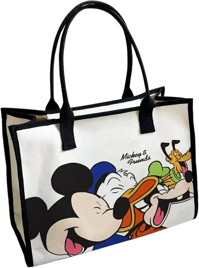 Cute Canvas Tote Bag with Zipper & Inner Pocket, Reusable Gift Bag for Women, Large Work Beach Tr... | Amazon (US)