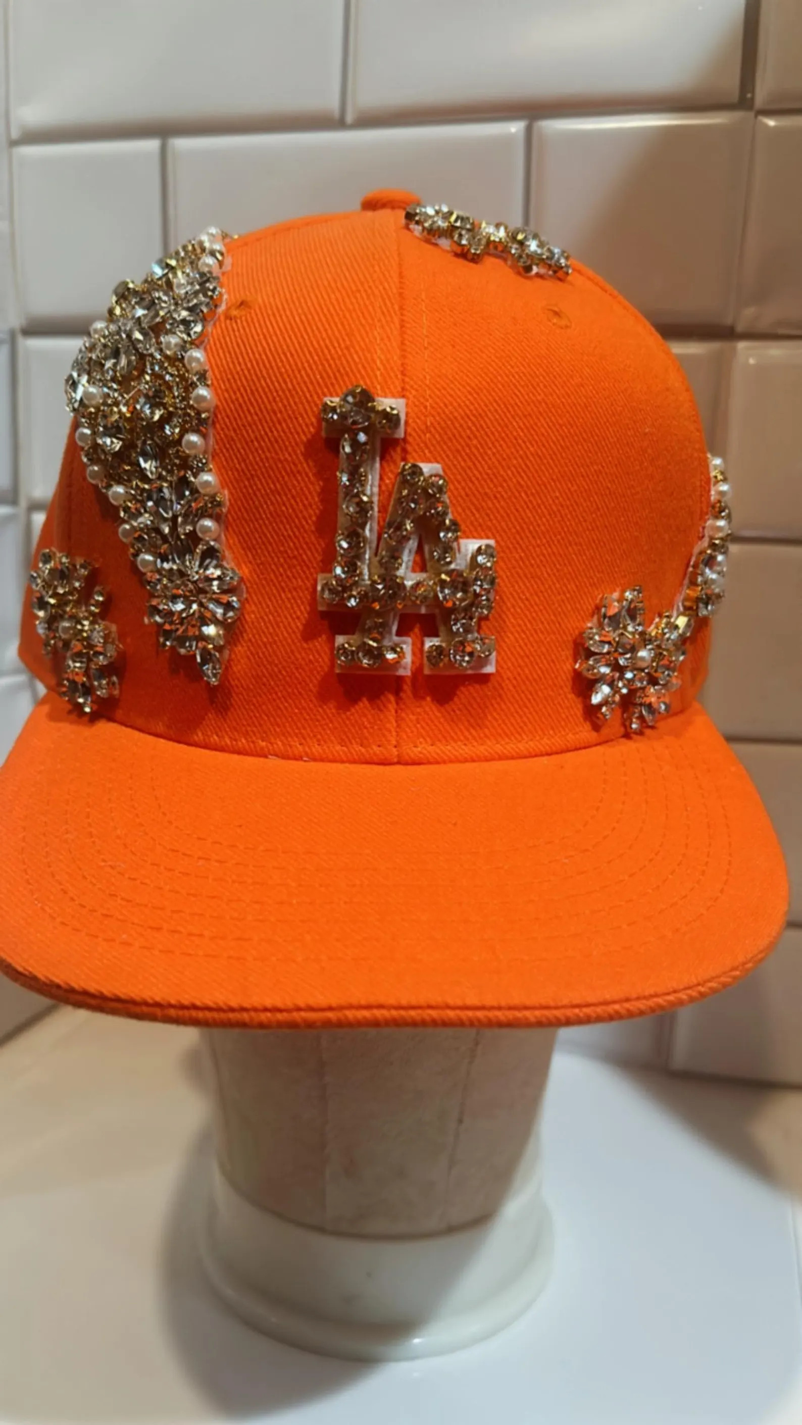 Custom LA Logo Bling Fitted Cap - Etsy | Etsy (US)