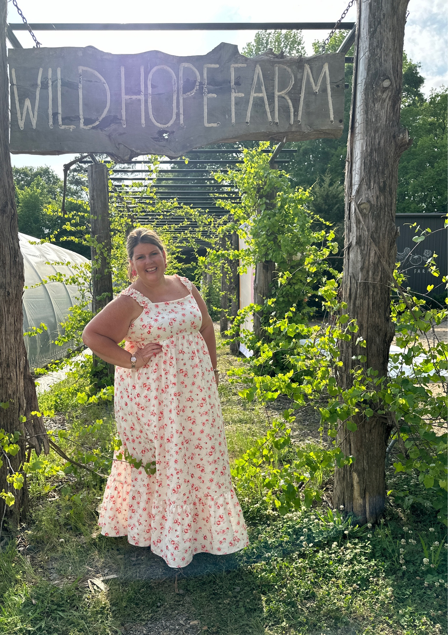 Loving this gorgeous maxi dress for spring and summer. The sleeves were so cute and it was perfect for a day on the farm. 

#LTKplussize #LTKover40