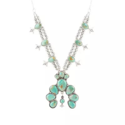 Barse Jewelry Squash Blossom Statement Blue Turquoise and Sterling Silver Necklace | Belk