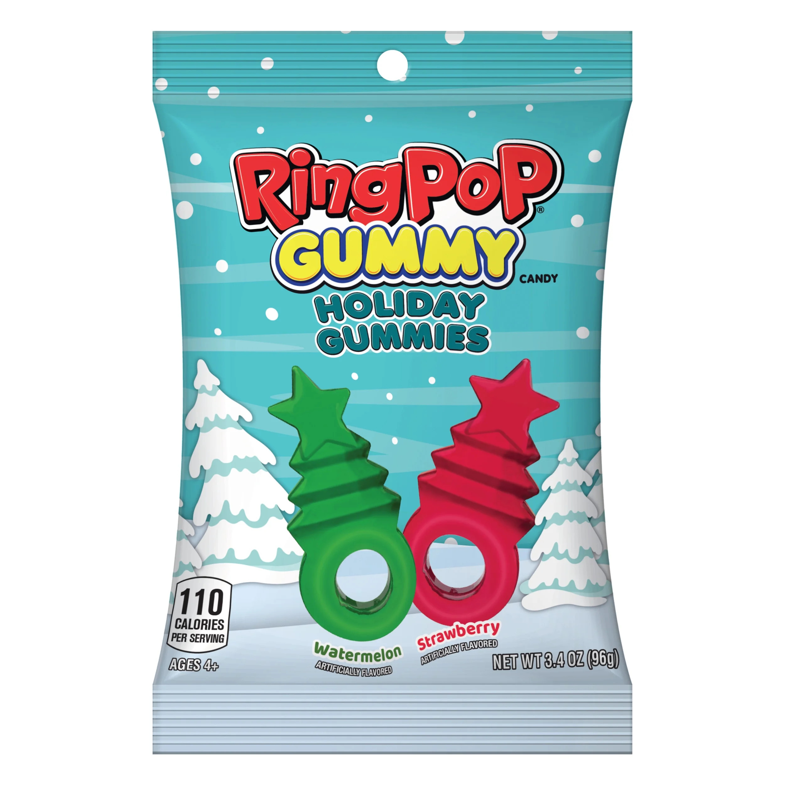 Ring Pop, Holiday Gummies, Strawberry and Watermelon Flavored , Gummy Candy, 3.4 oz, Bag | Walmart (US)