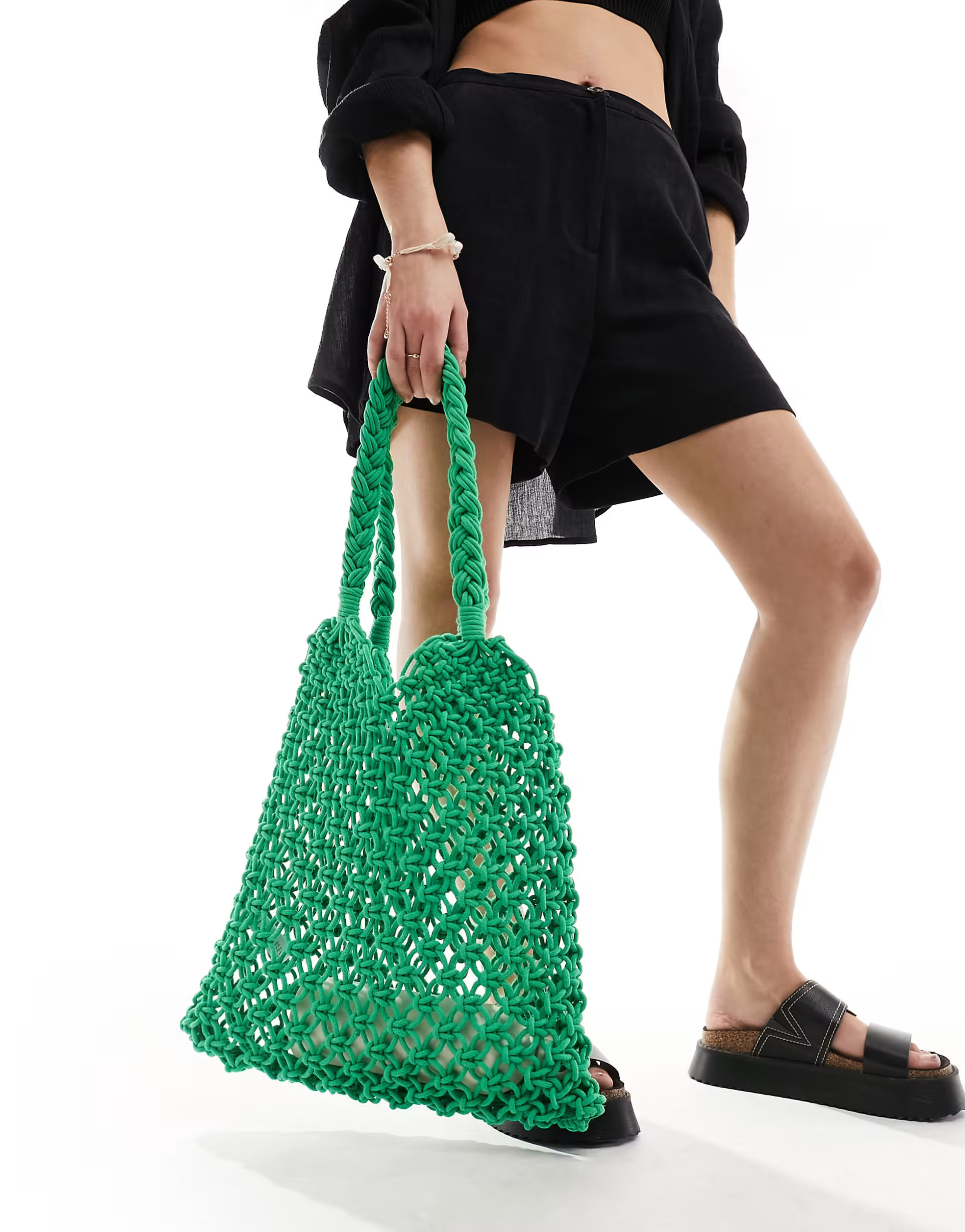 Accessorize knitted tote bag in green | ASOS (Global)
