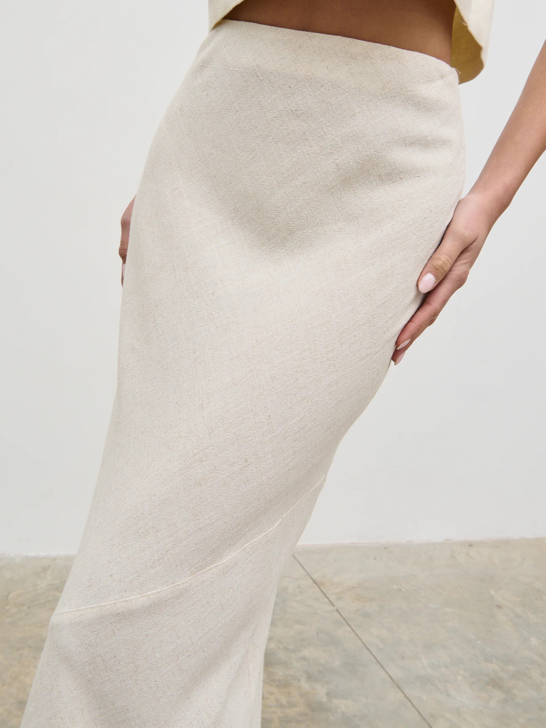 Maisy Linen Blend Maxi Skirt - Natural | Pretty Lavish (UK)