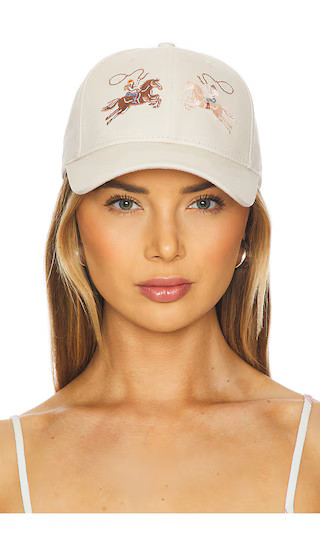 Embroidered Baseball Hat in Ivory | Revolve Clothing (Global)