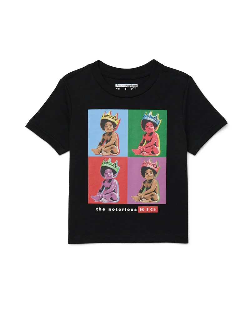 Biggie Pop Art Toddler Crewneck Tee with Short Sleeves, Sizes 12M-5T | Walmart (US)