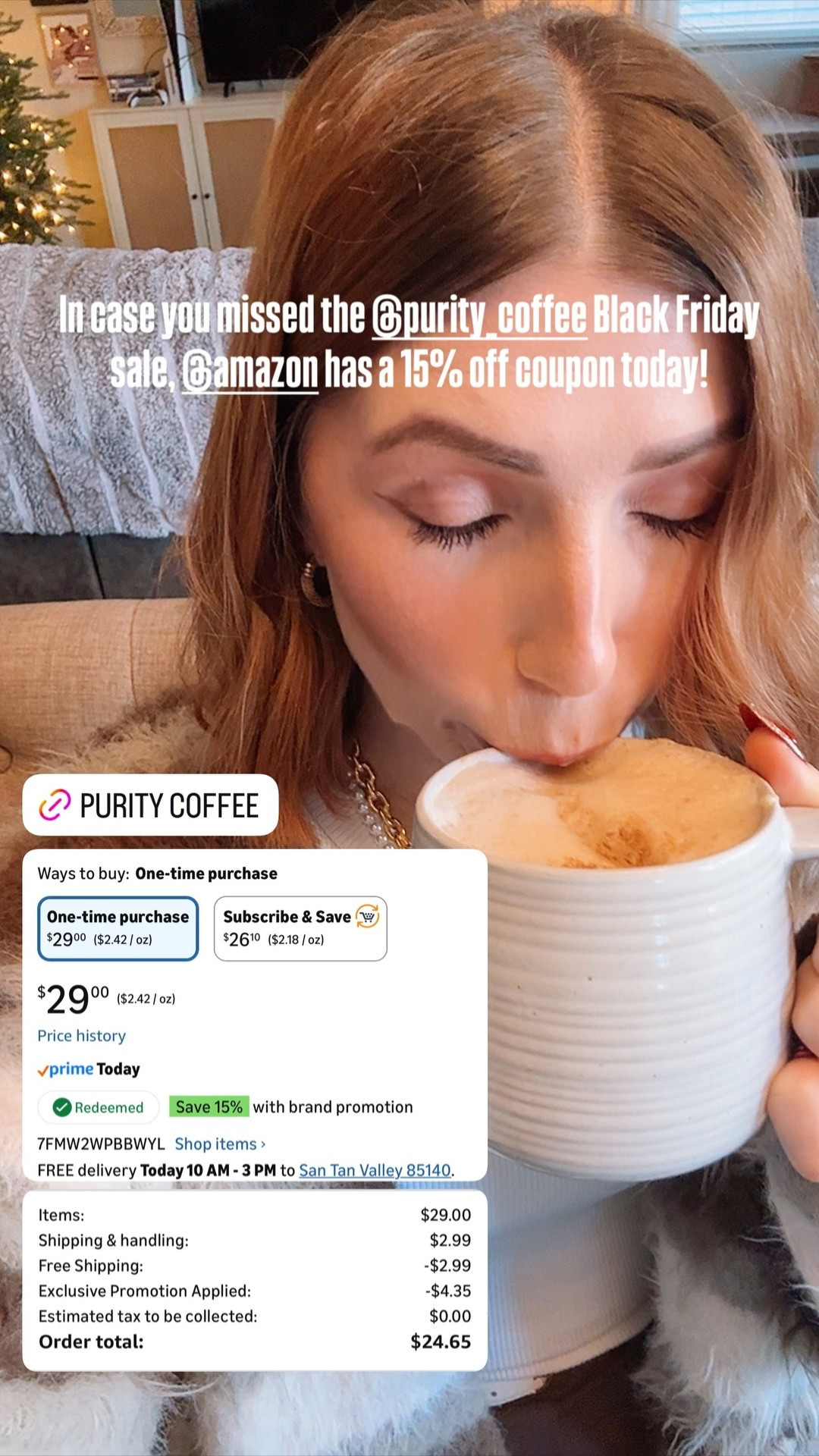 In case you missed the @purity_coffee Black Friday sale, @amazon has a 15% off coupon today!

#LTKfoodie