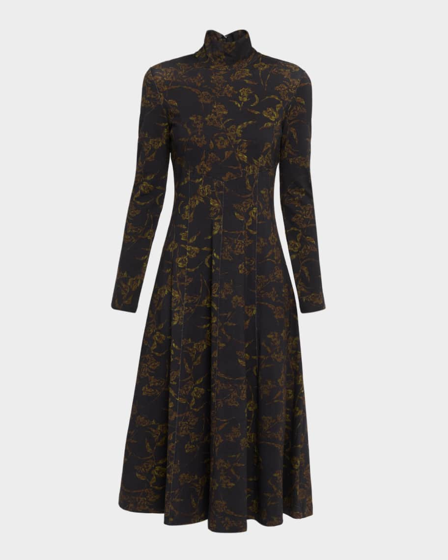 Tanya Taylor Thea Turtleneck Midi Dress | Neiman Marcus