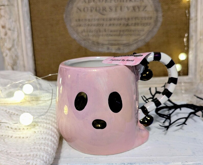 Halloween Shiny Pink Ghost Shaped Coffee Mug Cup , Iridescent Pink Ghost Mug , Halloween Gift , H... | Etsy (US)
