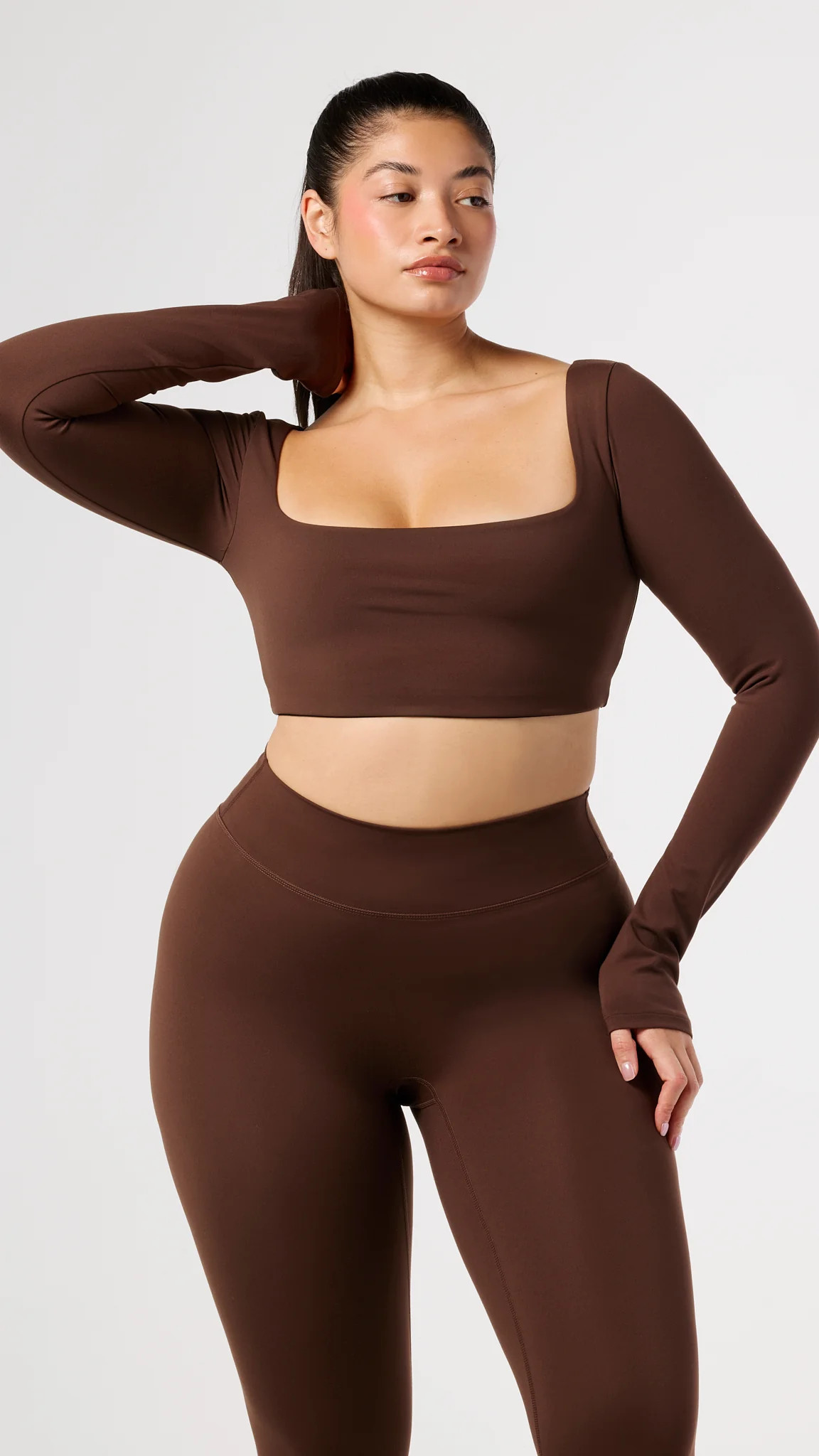 SCULPT CROPPED LONG SLEEVE (EMBODY) MOCHA_BROWN / S | ONSET