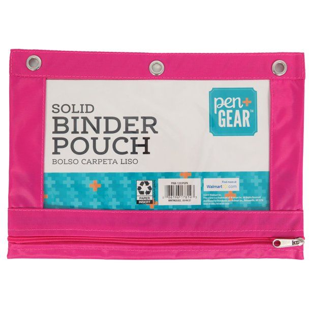 Pen+Gear Solid Binder Pouch, Pink - Walmart.com | Walmart (US)