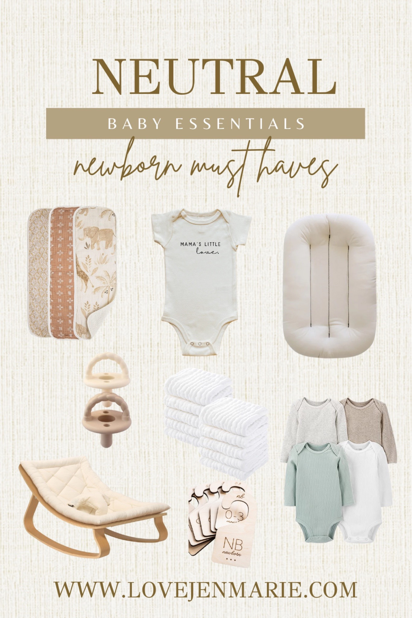 Neutral baby essentials, newborn must haves, minimalist baby, amazon baby, baby registry ideas, baby outfits, baby girl must haves, baby must haves, newborn essentials, boho baby outfits, burp clothes, muslin blanket, neutral onesie, Safari nursery, baby rocker, nursery closet organization, nursery drawer organization 

Follow my shop @love.jen.marie on the @shop.LTK app to shop this post and get my exclusive app-only content!

#liketkit #LTKbump #LTKbaby #LTKkids
@shop.ltk
https://liketk.it/42FAz

#LTKkids #LTKbaby #LTKFind