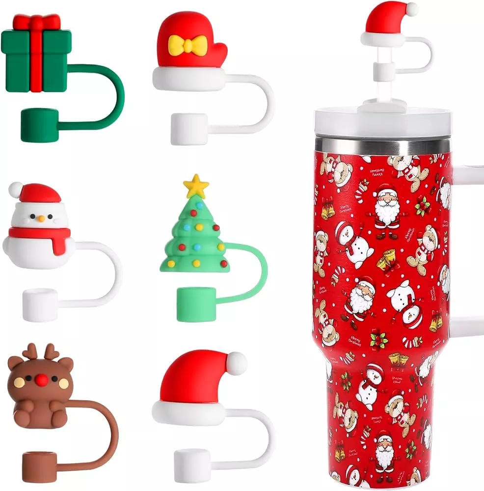 Buy Character Christmas Straw Cover, Straw Topper Compatible With