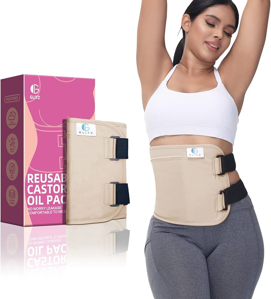 Castor Oil Pack Wrap – Reusable Organic Castor Oil Packs for Liver (Compress), Less Mess, Anti ... | Amazon (US)