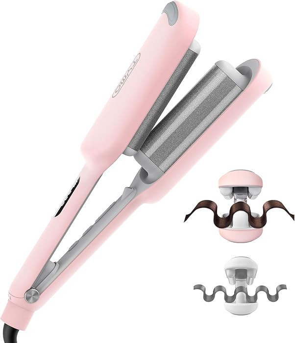 Curling Iron Hair Crimper Waver - TYMO ROVY Beach Waves Curling Wand, Ionic Deep Waver Hair Curle... | Amazon (US)
