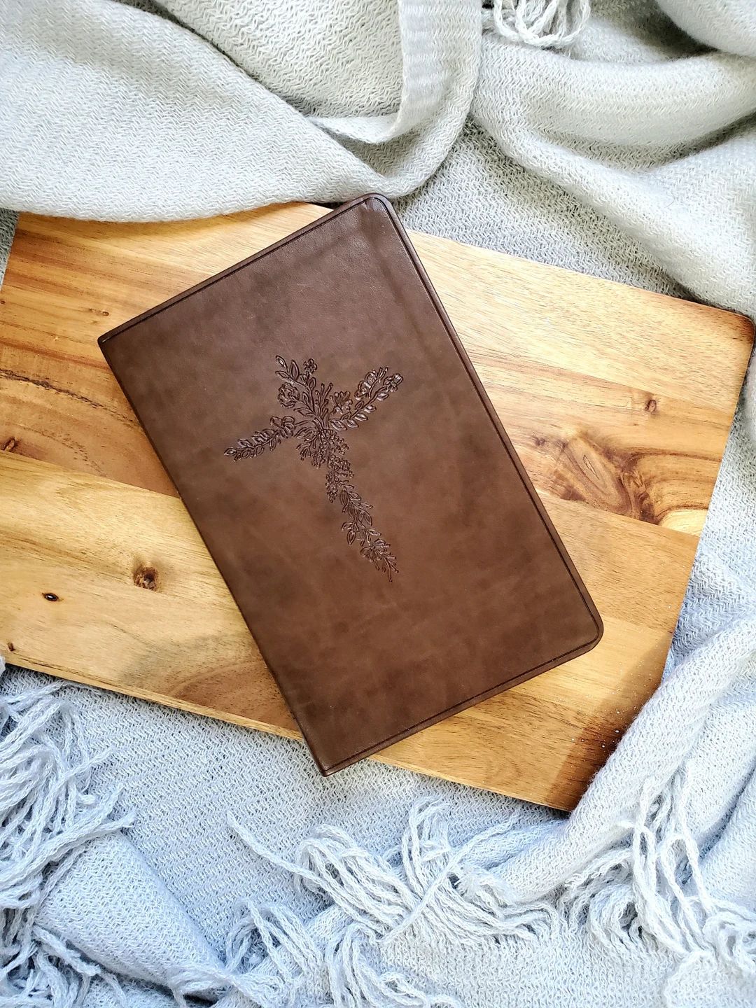 Floral Cross Personalized Leather Bible | Personalized Leather Bible Cover | Christian Gift Bible... | Etsy (US)