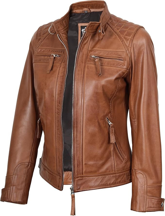 Decrum Leather Jacket, Cafe Racer Style | Amazon (US)