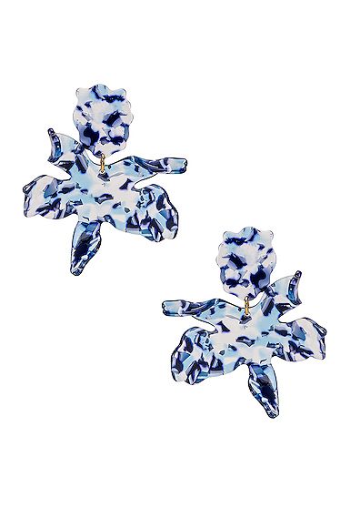 Lele Sadoughi Paper Lily Earrings in Blue | FWRD 