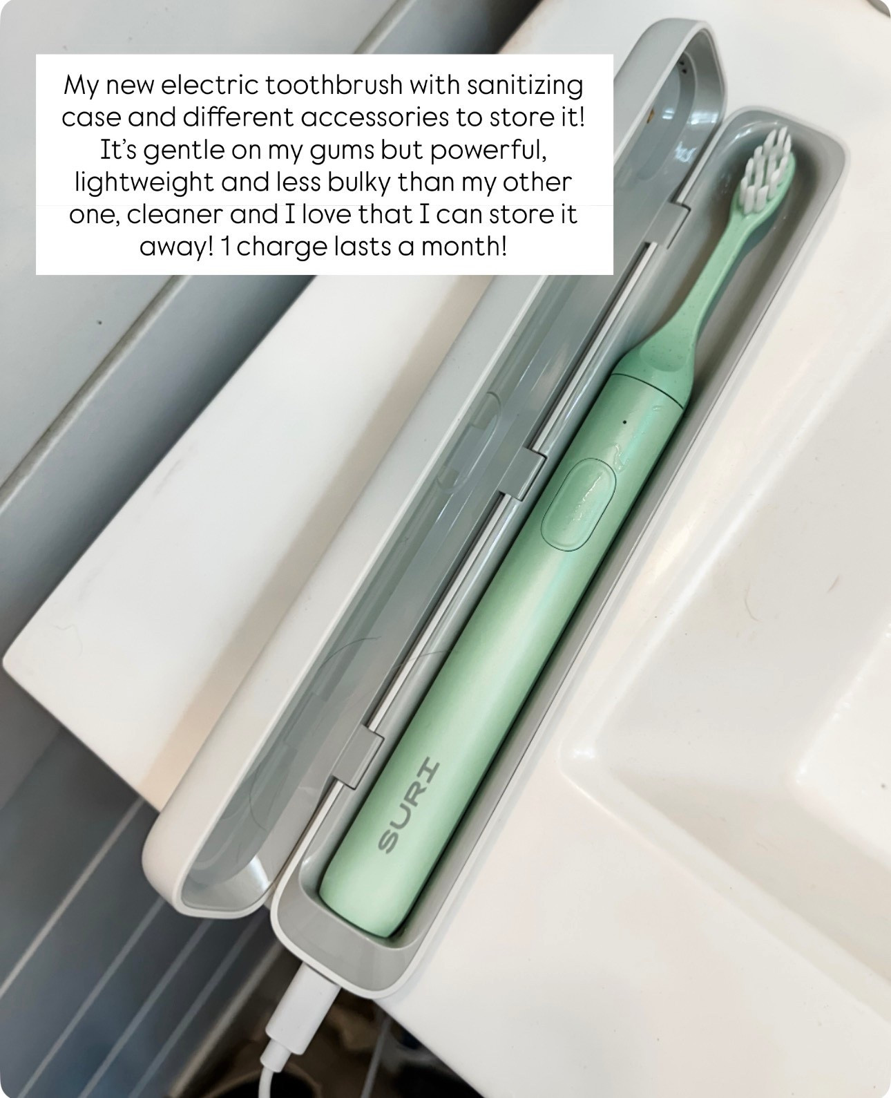 Love my new toothbrush. It has two speeds. Gentle on my gums but effective. And has a sanitizing case! One charge lasts a month!

#LTKselfcare #LTKMothersDay #LTKBeauty