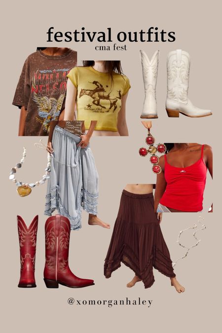 Festival outfit ideas for cma fest - comfy casual in flowy skirts, graphic tees and tank tops! I do XL in all 

#LTKFestival #LTKStyleTip #LTKMidsize