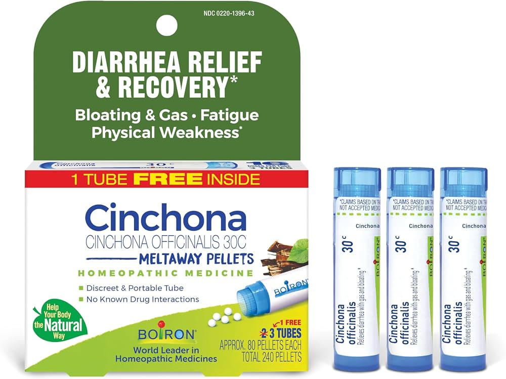 Boiron Cinchona 30C Homeopathic Medicine for Relief from Diarrhea, Bloating, Gas, Fatigue, and Ph... | Amazon (US)