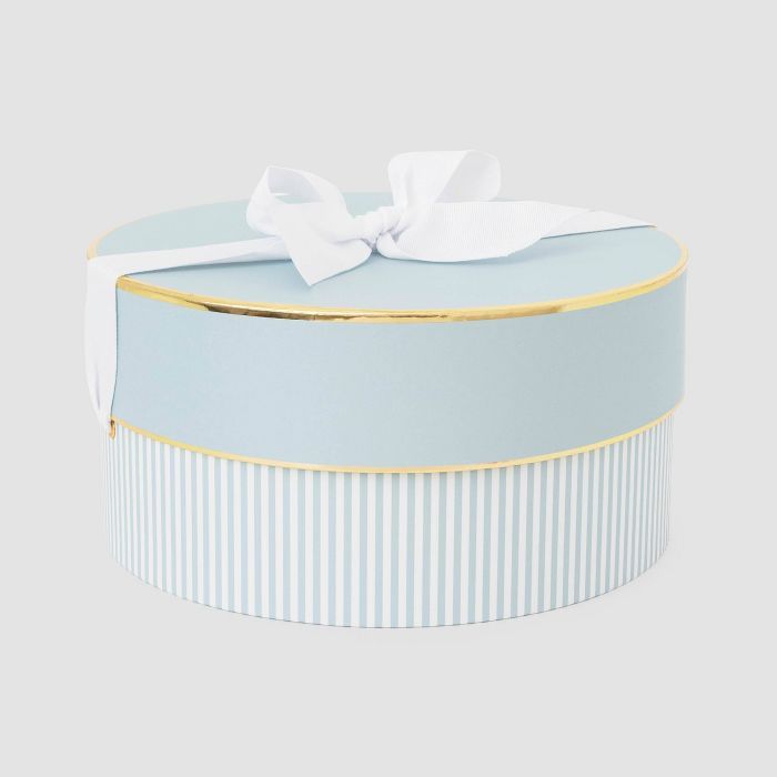 Blue & White Stripe Large Round Box - Sugar Paper™ | Target