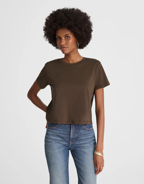 Slub Boxy-Crop Tee | Madewell | Madewell
