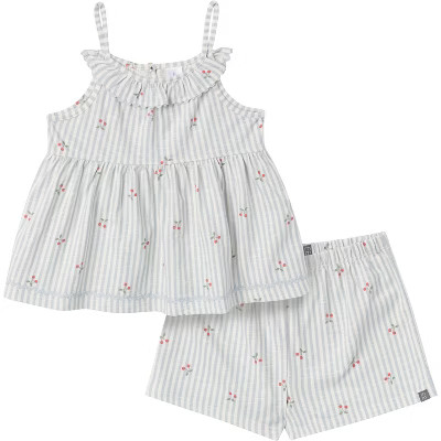 Modern Moments™ by Gerber Toddler Girls' 2-Piece Ruffle Top and Shorts Set | Target