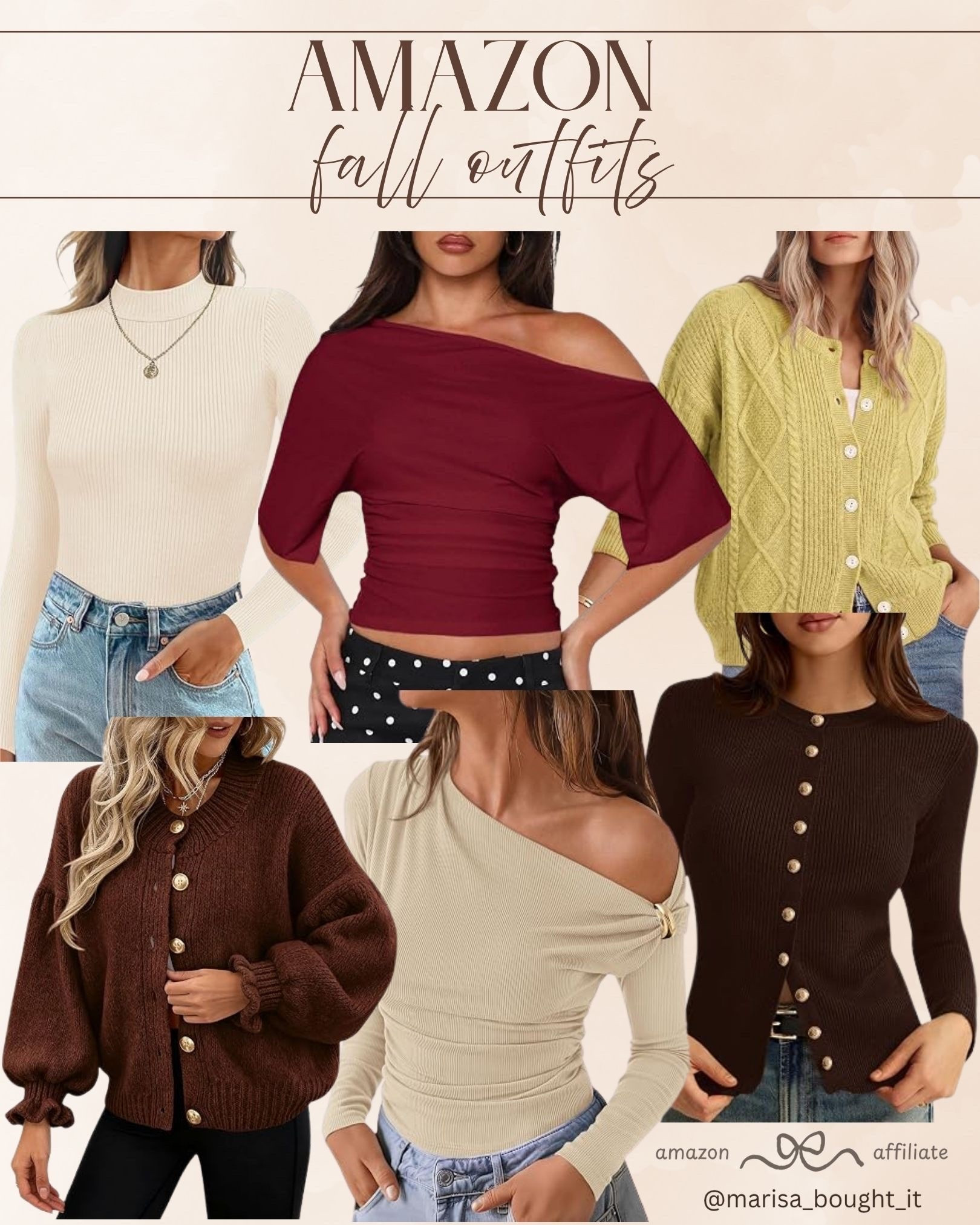 Level up your autumn wardrobe with these gorgeous knit tops and cardigans! 🍂

From chic off-the-shoulder cuts to cozy button-downs, these versatile tops make fall layering so effortless.
Pairing these flattering knits with your favorite denim or skirts creates the ultimate elevated everyday outfit! ✨

#amazonfashion #falloutfits #fallfashion #knitwear #cardigan #fallstyle #ltkfall #casualoutfits

#LTKootd #LTKSeasonal