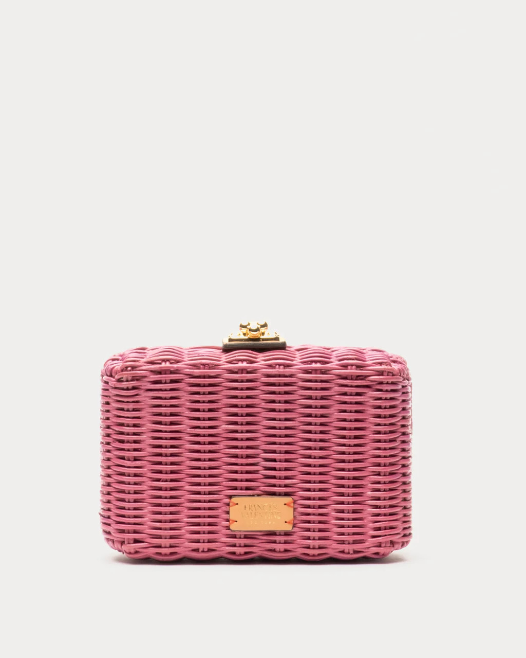 Paige Wicker Box Clutch Pink | Frances Valentine
