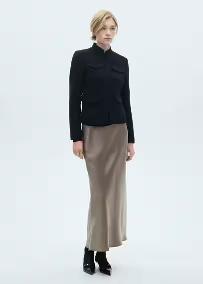 Satin long skirt medium brown - Women - M - MANGO | Mango (US/MX/AU)