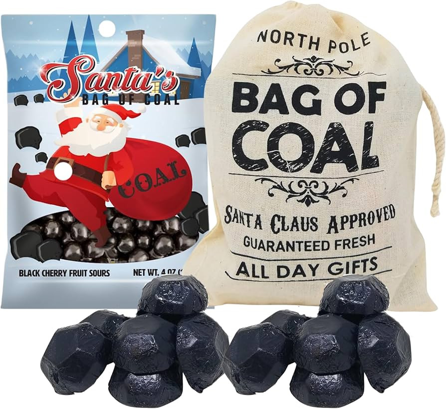 Coal for Christmas - Chocolates and Sour Chews – Sack of Coal Funny Gag Gift & Stocking Stuffer... | Amazon (US)