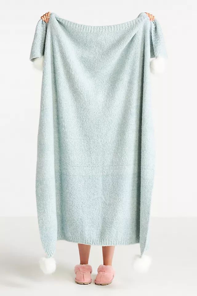 Faux Fur Pommed Throw Blanket | Anthropologie (US)