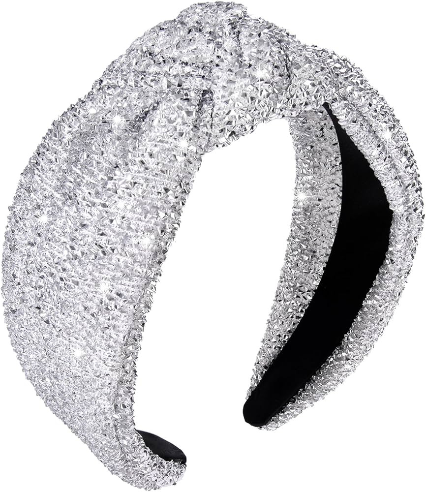 Christmas Headband Knotted Headbands for Women Red Green Sliver Gold Tinsel Top Knot Hairband Sta... | Amazon (US)