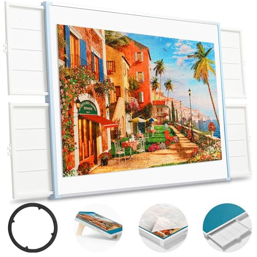 1500 Pieces Puzzle Board with Drawers and Cover, Dual-Sided 35”x27” Jigsaw Puzzle Table,Tilt,for mom Adults | Amazon (US)