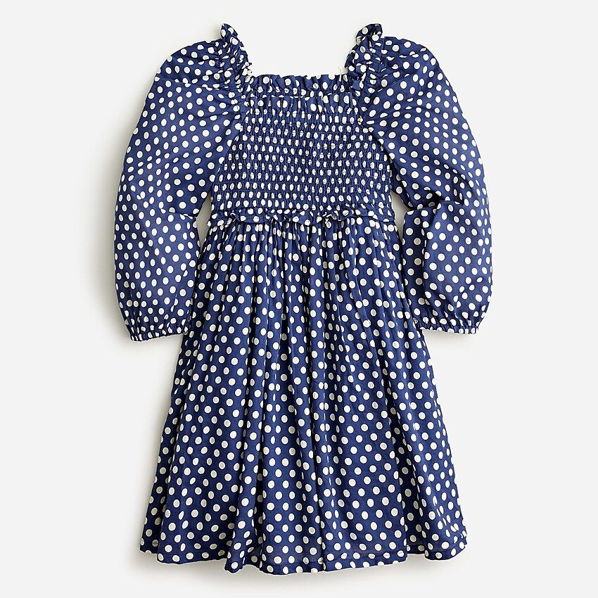 Girls' smocked puff-sleeve dress in voile | J.Crew US