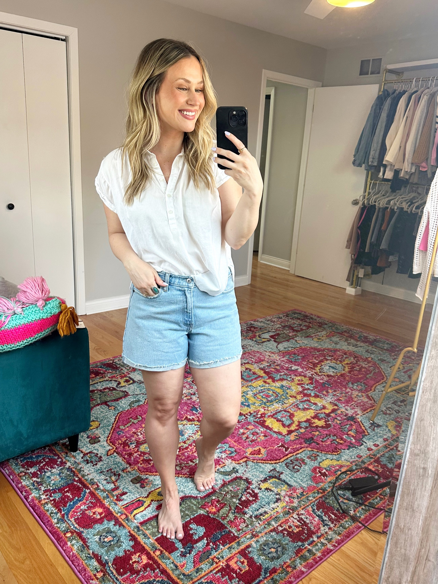 My favorite jean shorts for summer! Paired it with this white button down that is 40% off right now

#LTKsalealert #LTKstyletip #LTKunder50