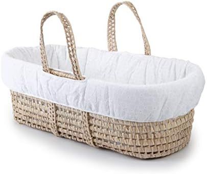 Tadpoles Moses Basket & Bedding Set, Eyelet, White, One-Size | Amazon (US)
