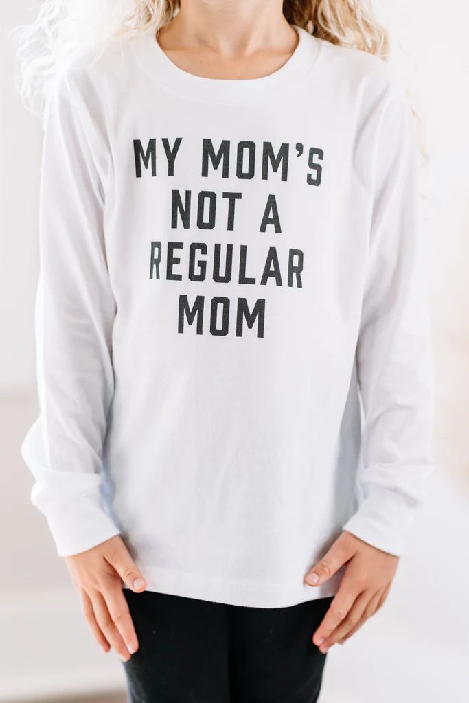 Not A Regular Mom White Toddler L/S Graphic Tee | The Mint Julep Boutique