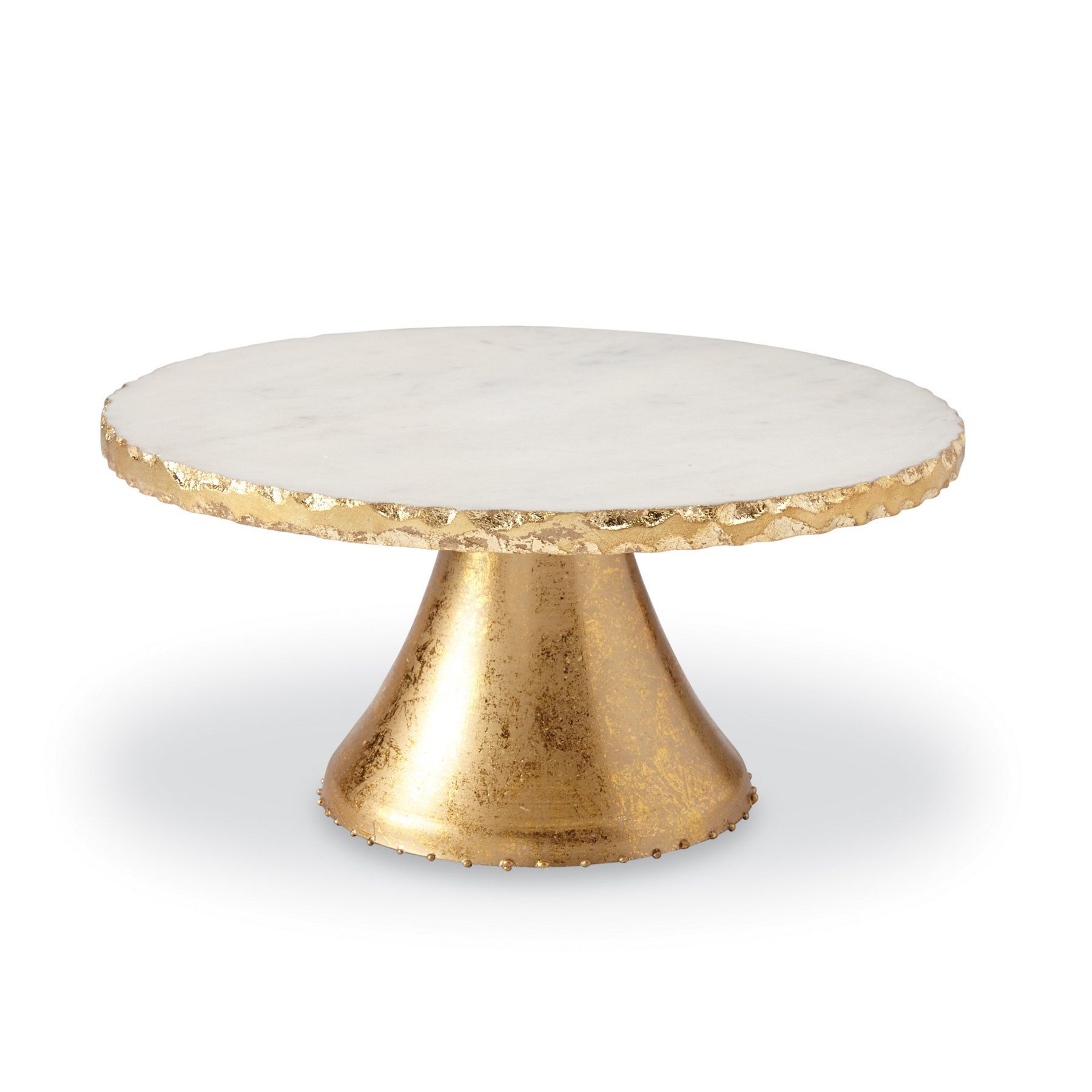 Mud Pie Marble Pedestal Cake Serving Stand, Gold | Amazon (US)